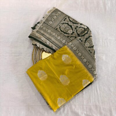 Katan Silk Woven Saree Lime Green | TARINÉ