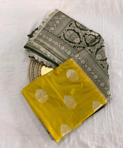 Katan Silk Woven Saree Lime Green | TARINÉ