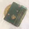 Khadi Embroidered Saree Leaf Green | TARINÉ