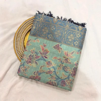 Cotton Kasuti Woven Saree — Rama Green