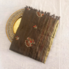Khadi Embroidered Saree Brown | TARINÉ