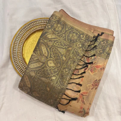 Cotton Kasuti Woven Saree — Beige
