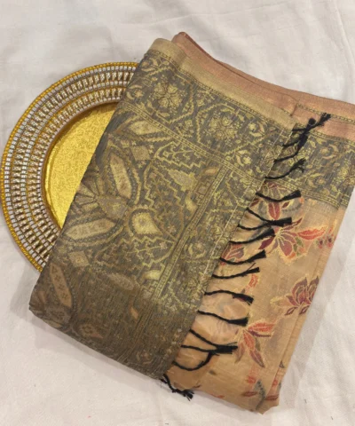 Cotton Kasuti Woven Saree — Beige