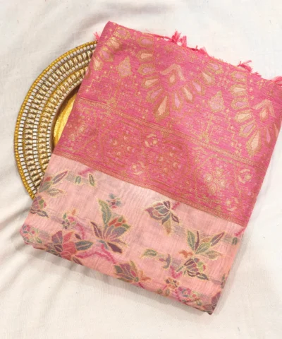 Cotton Kasuti Woven Saree — Baby Pink