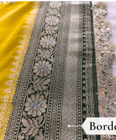 Katan Silk Woven Saree Lime Green — view 4 | TARINÉ
