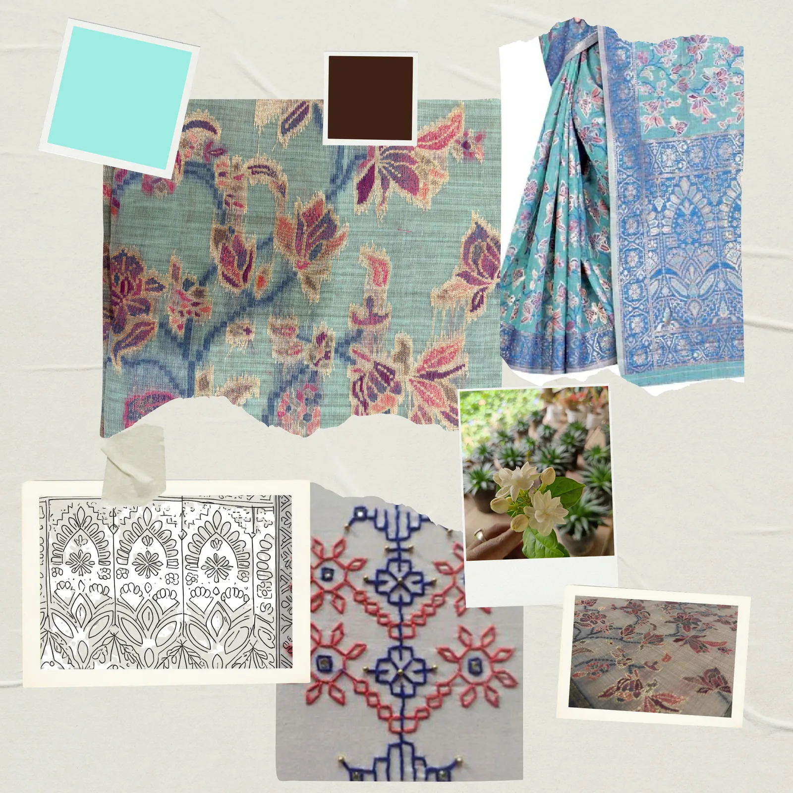 Cotton Kasuti Woven Saree — Rama Green — styling view