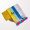 Handloom Mulmul Zari Stripe Saree — Multicolour