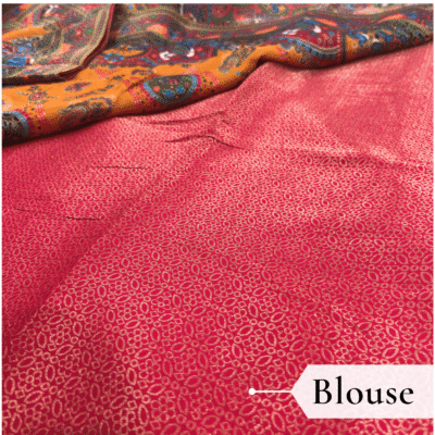 Viscose Kalamkari Saree Mustard Yellow — view 5 | TARINÉ