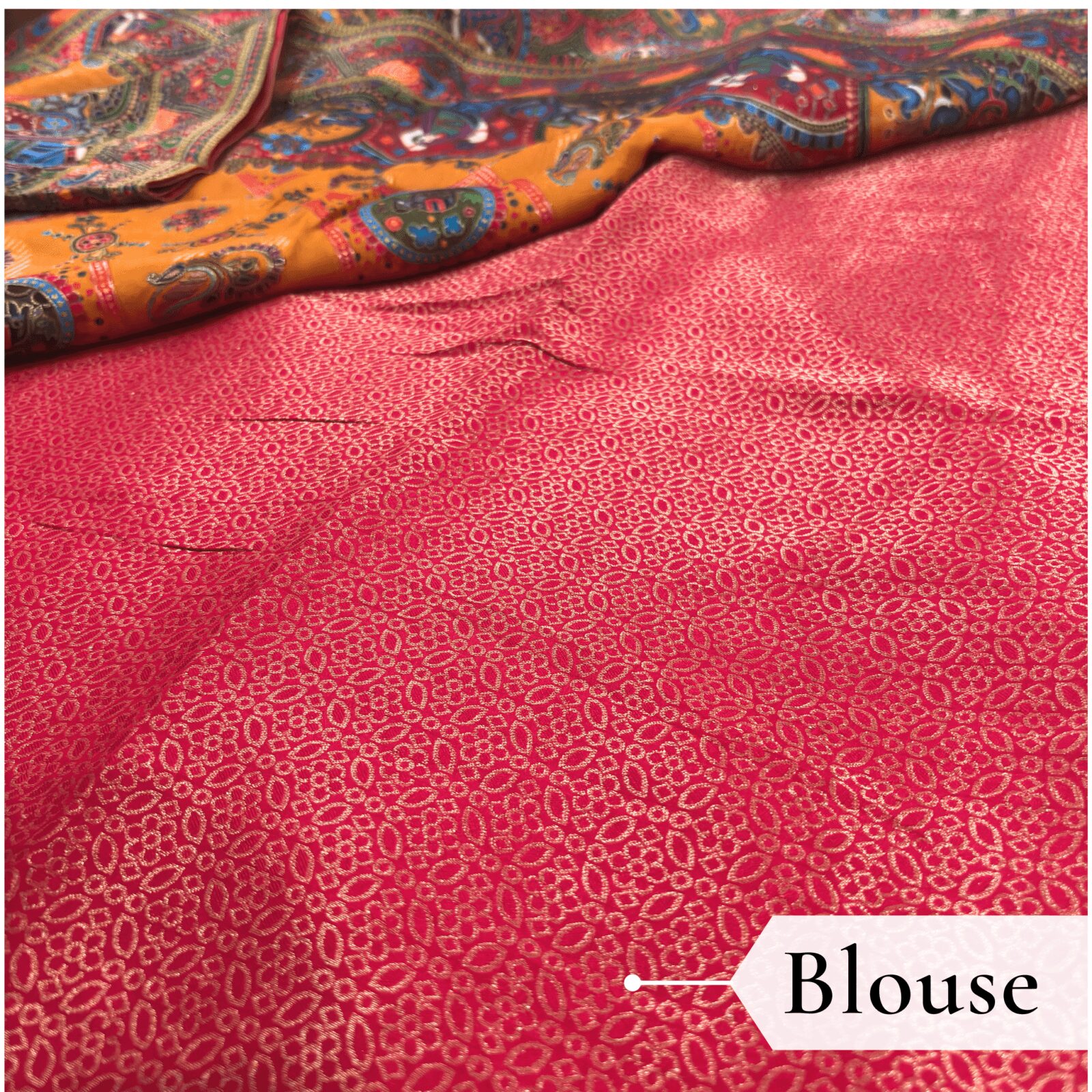 Viscose Kalamkari Saree Mustard Yellow — view 5 | TARINÉ