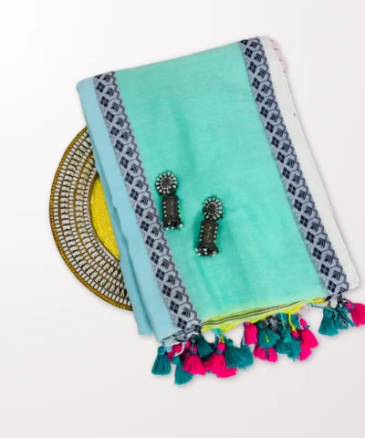 Handloom Bengal Cotton Jamdani Saree — Multicolour Floral