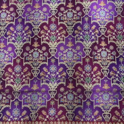 Viscose Banna-Banni Print Saree — Magenta & Purple — blouse piece detail