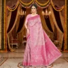 Cotton Kasuti Woven Saree — Baby Pink — border and pallu