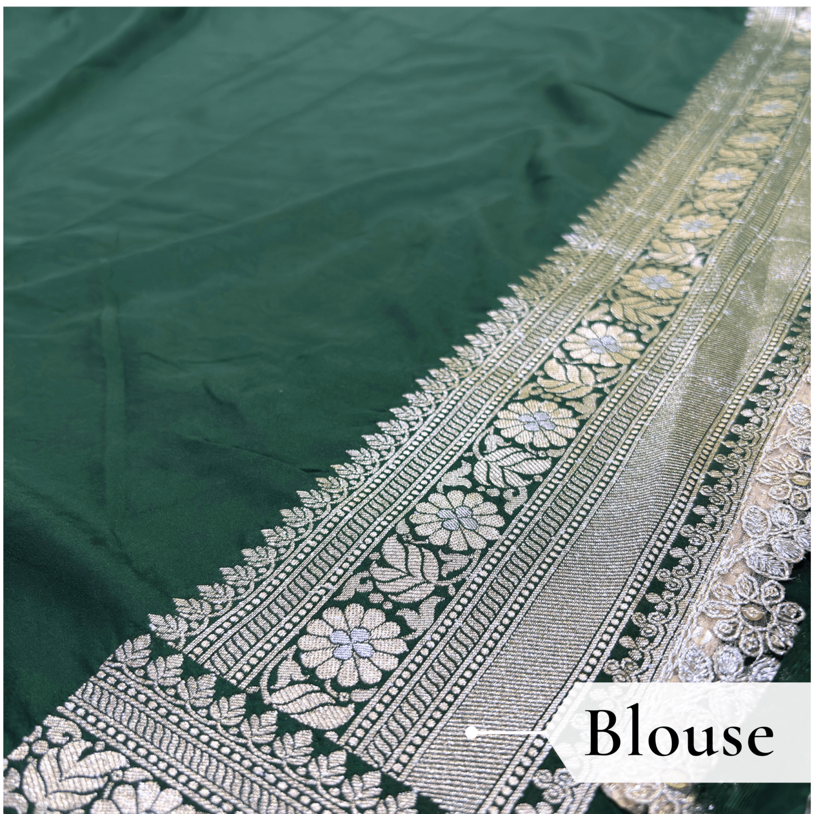 Katan Silk Woven Saree Ice Blue — view 6 | TARINÉ