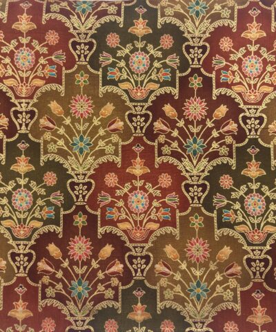 Viscose Banna-Banni Print Saree — Dark Brown & Chocolate Brown — blouse piece detail