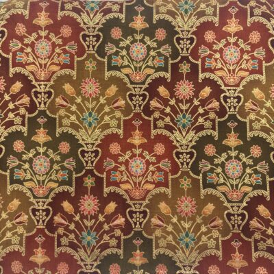 Viscose Banna-Banni Print Saree — Dark Brown & Chocolate Brown — blouse piece detail