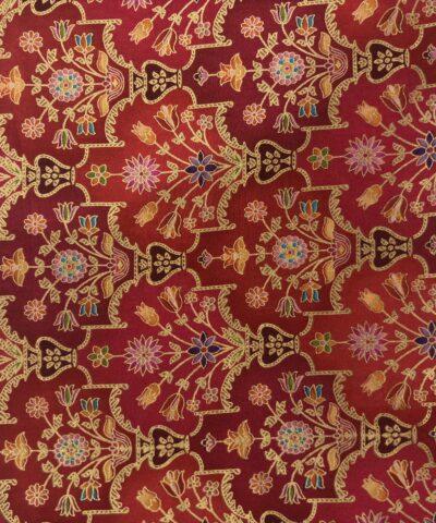 Viscose Banna-Banni Print Saree — Orange & Red — blouse piece detail