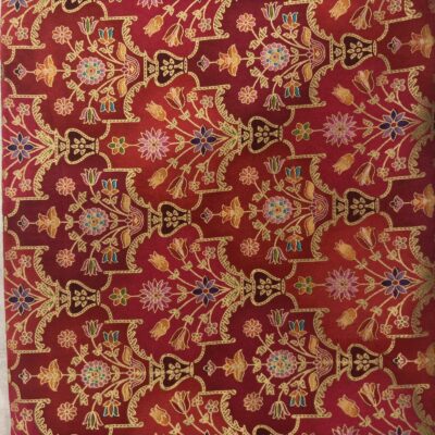 Viscose Banna-Banni Print Saree — Orange & Red — blouse piece detail