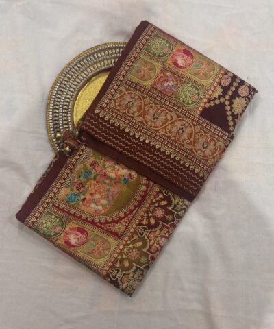 Viscose Banna-Banni Print Saree — Dark Brown & Chocolate Brown
