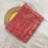 Viscose Chiffon Embroidered Saree — Carrot Red
