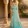 Cotton Jamdani Woven Saree — Mint Green — Tyohar — flat lay