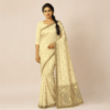 Cotton Kalamkari Woven Saree — Beige — Daftar — flat lay