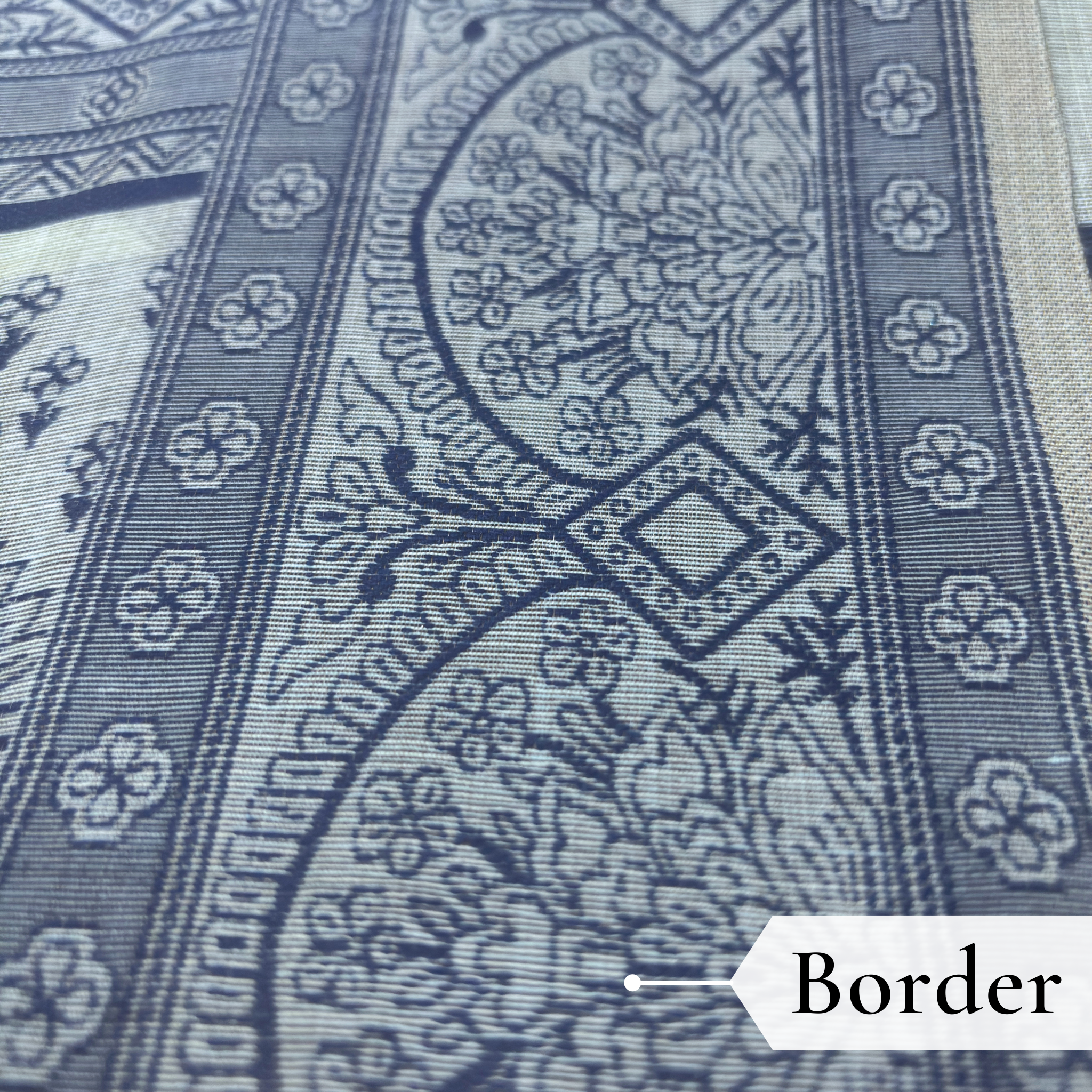 Cotton Bouquet Woven Saree — Dark Blue - Image 4