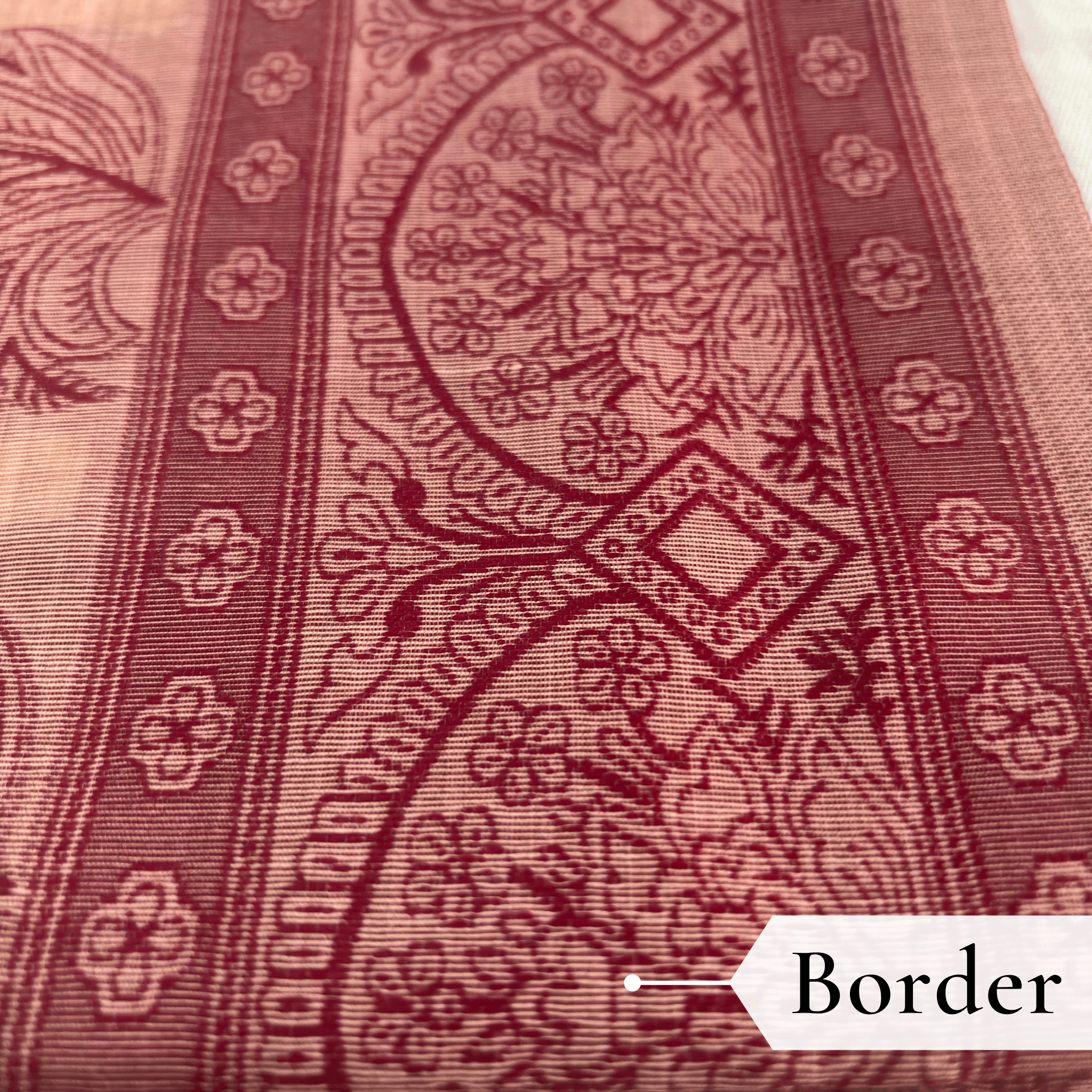 Cotton Bouquet Woven Saree — Peach - Image 4