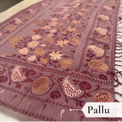 Cotton Plain Saree with Woven Border — Maroon — Aarambh — border detail