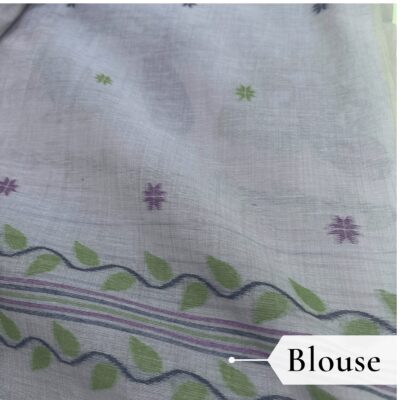 Cotton Mor Woven Saree — Purple — Tyohar — pallu detail