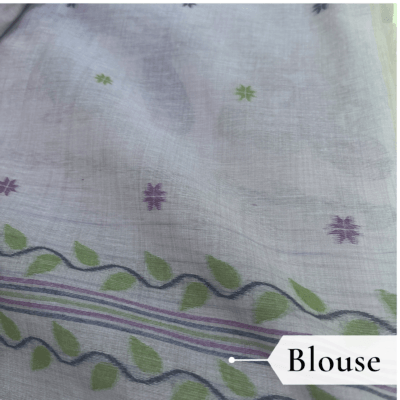 Cotton Mor Woven Saree — Purple — Tyohar — pallu detail