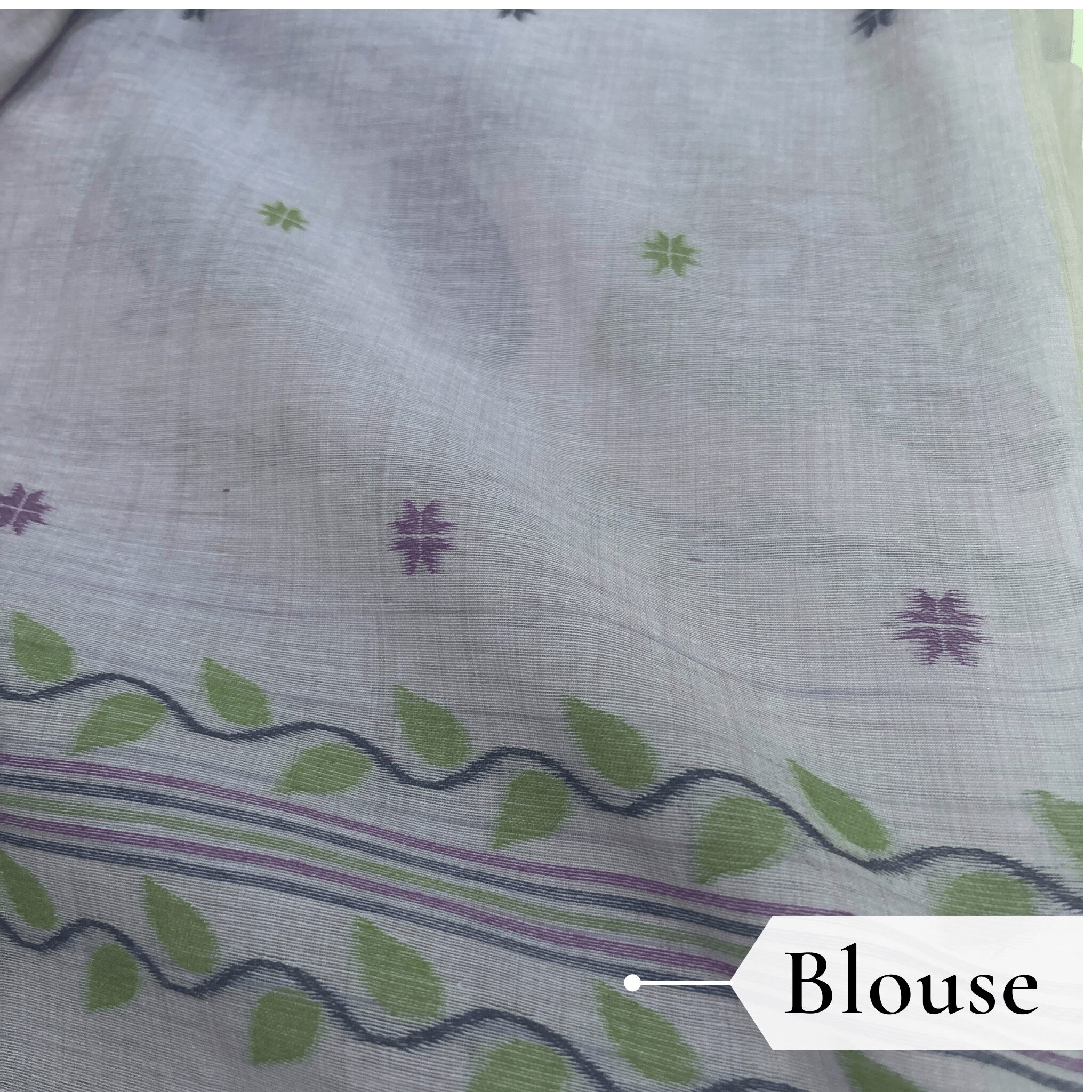 Cotton Mor Woven Saree — Purple — Tyohar — pallu detail