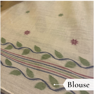 Cotton Mor Woven Saree — Lemon Yellow — Tyohar — pallu detail