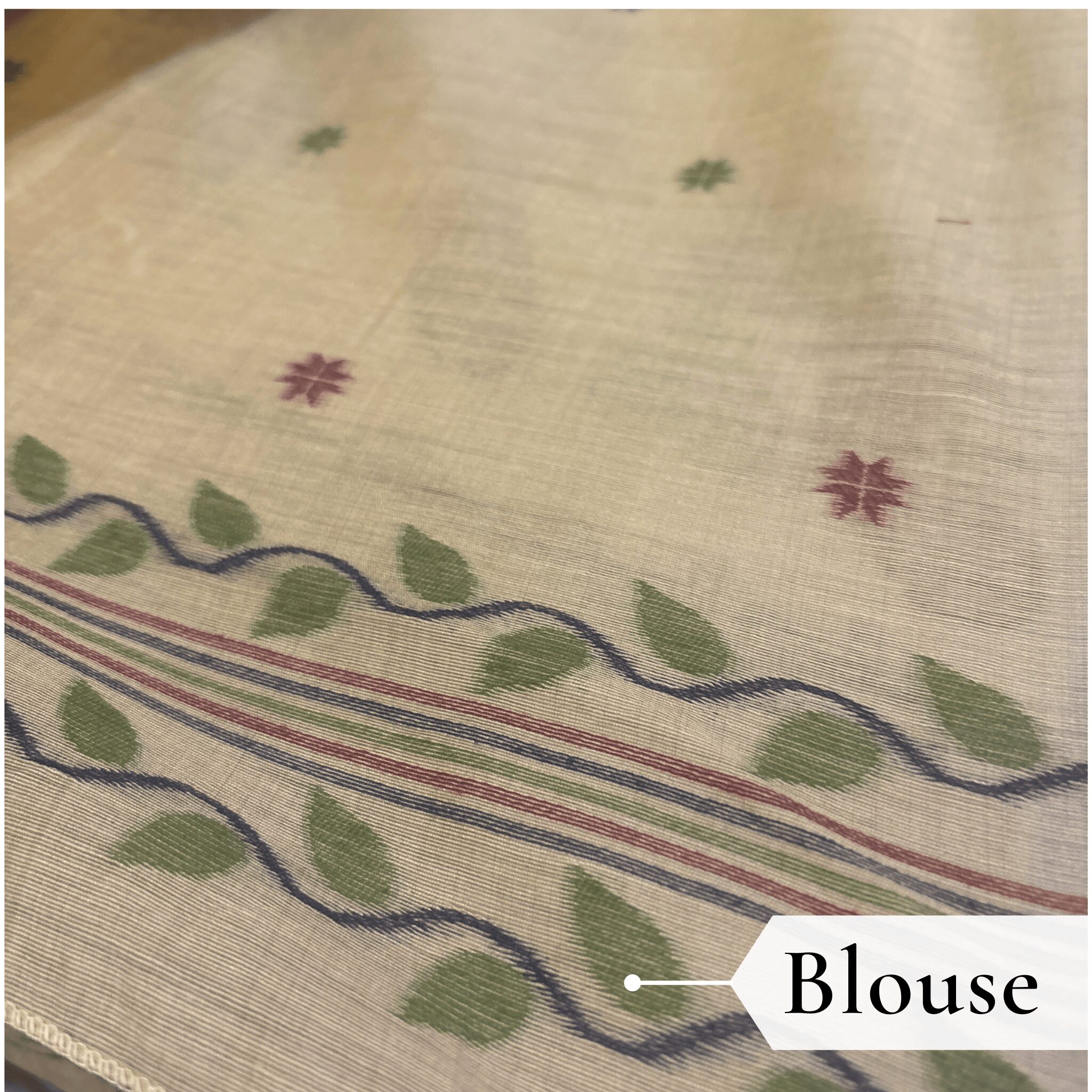Cotton Mor Woven Saree — Lemon Yellow — Tyohar — pallu detail