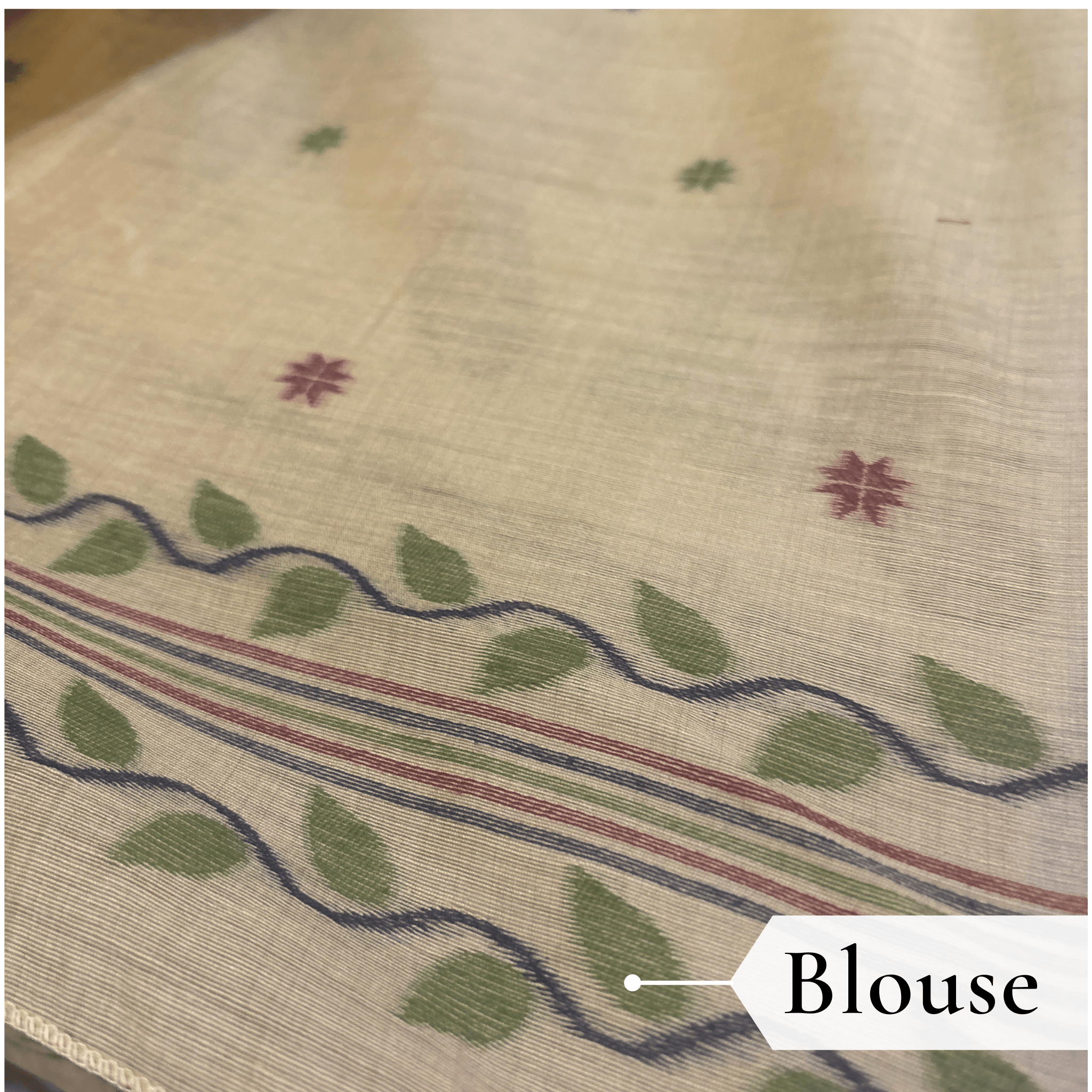 Cotton Mor Woven Saree — Lemon Yellow — Tyohar — pallu detail
