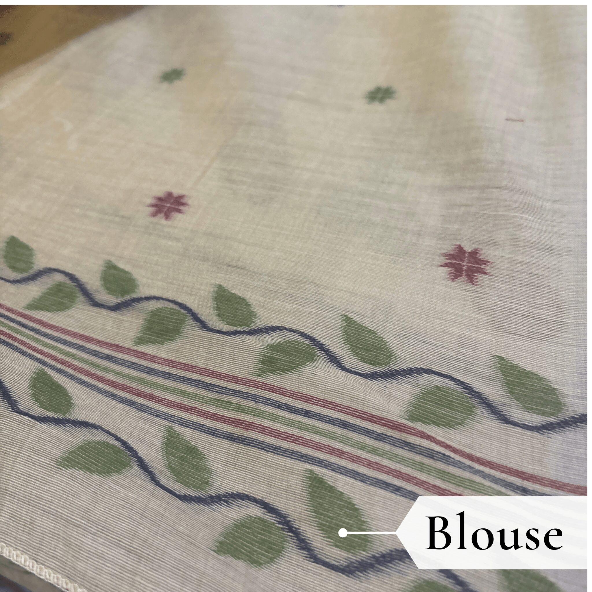 Cotton Mor Woven Saree — Beige — Tyohar — pallu detail
