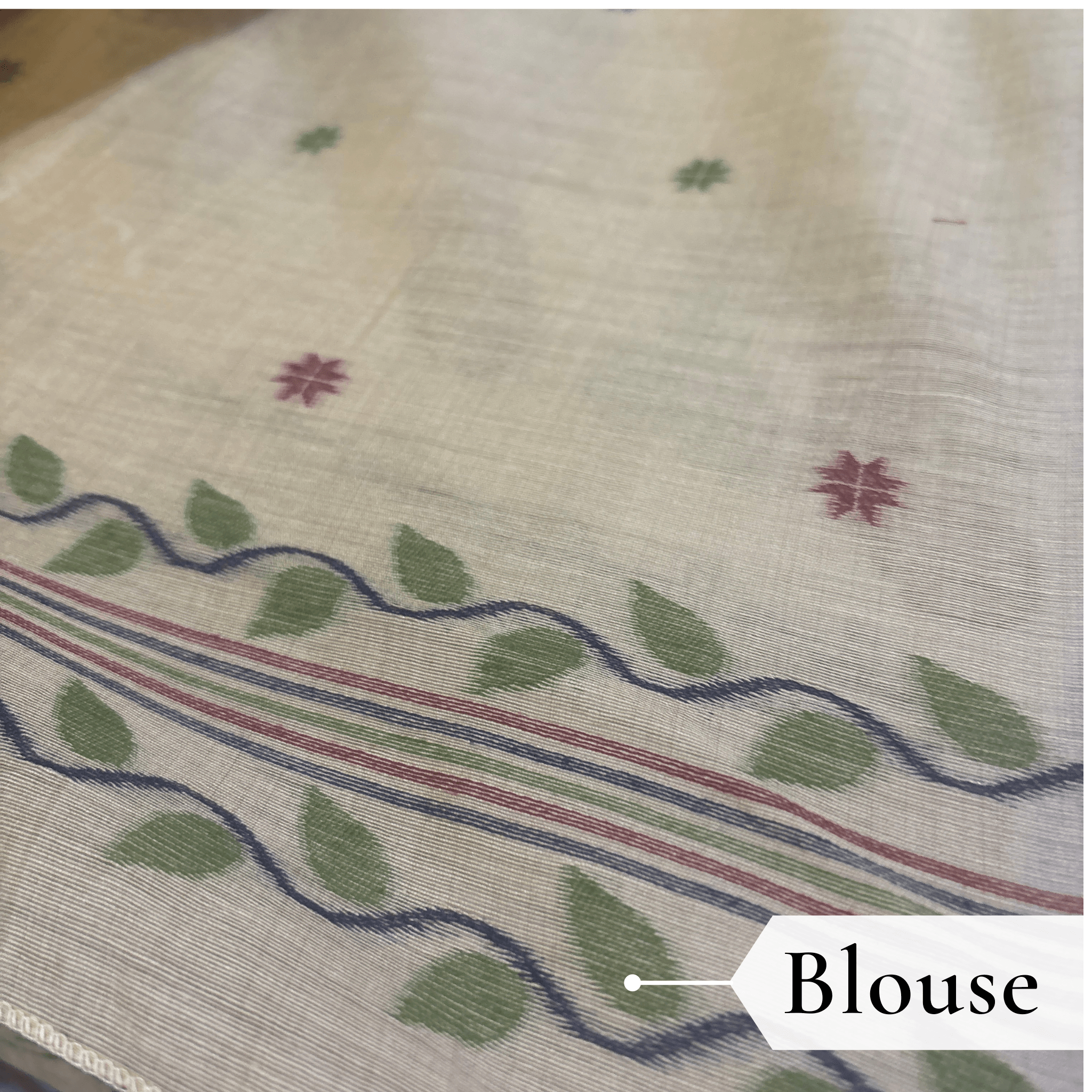Cotton Mor Woven Saree — Beige — Tyohar — pallu detail