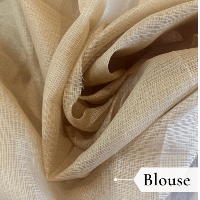 Kota Doria Floral Print Saree — Mustard Yellow — Rozana — pallu detail