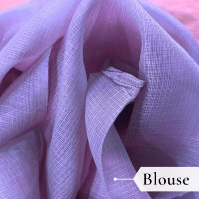 Kota Doria Floral Print Saree — Purple — Rozana — pallu detail
