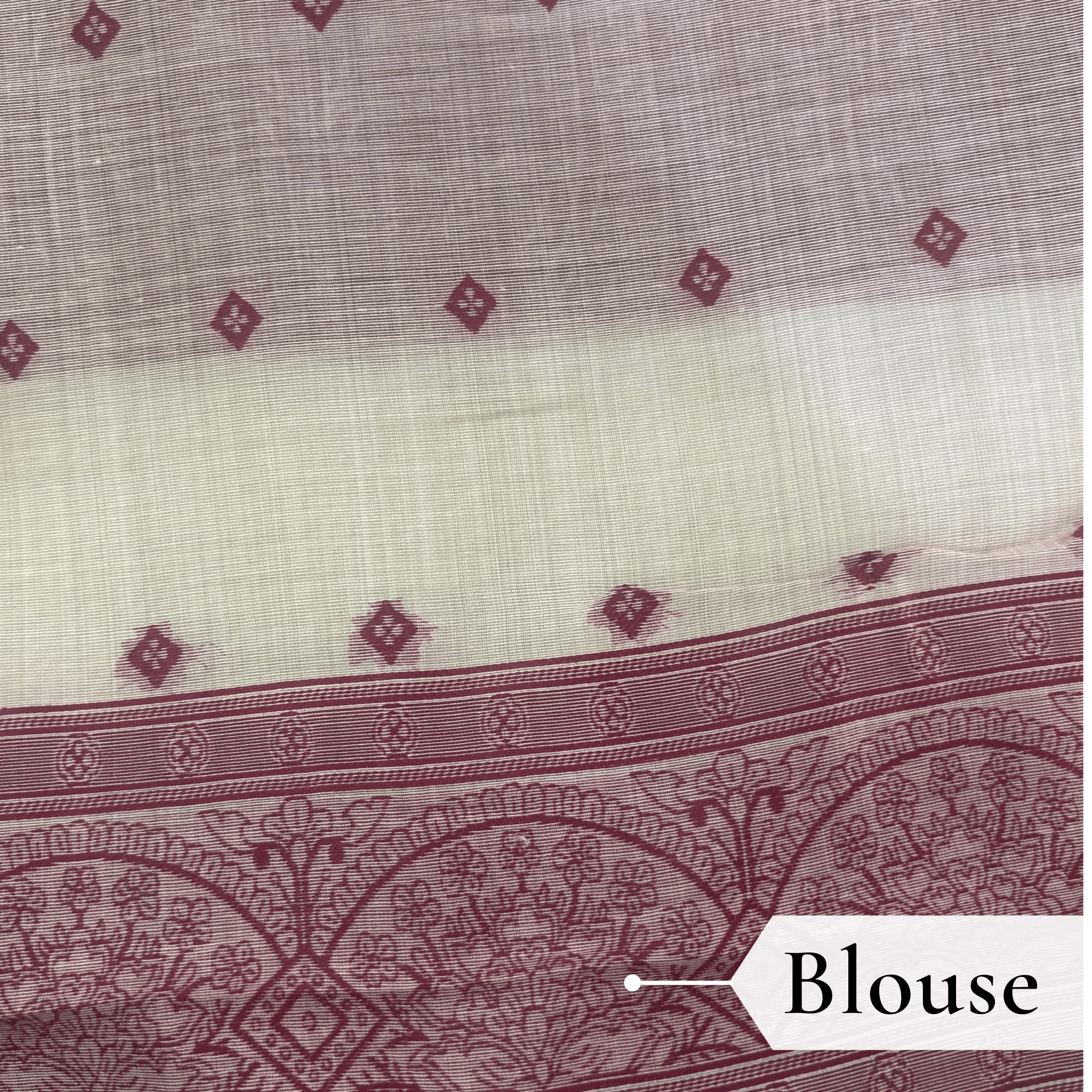 Cotton Bouquet Woven Saree — Peach - Image 6