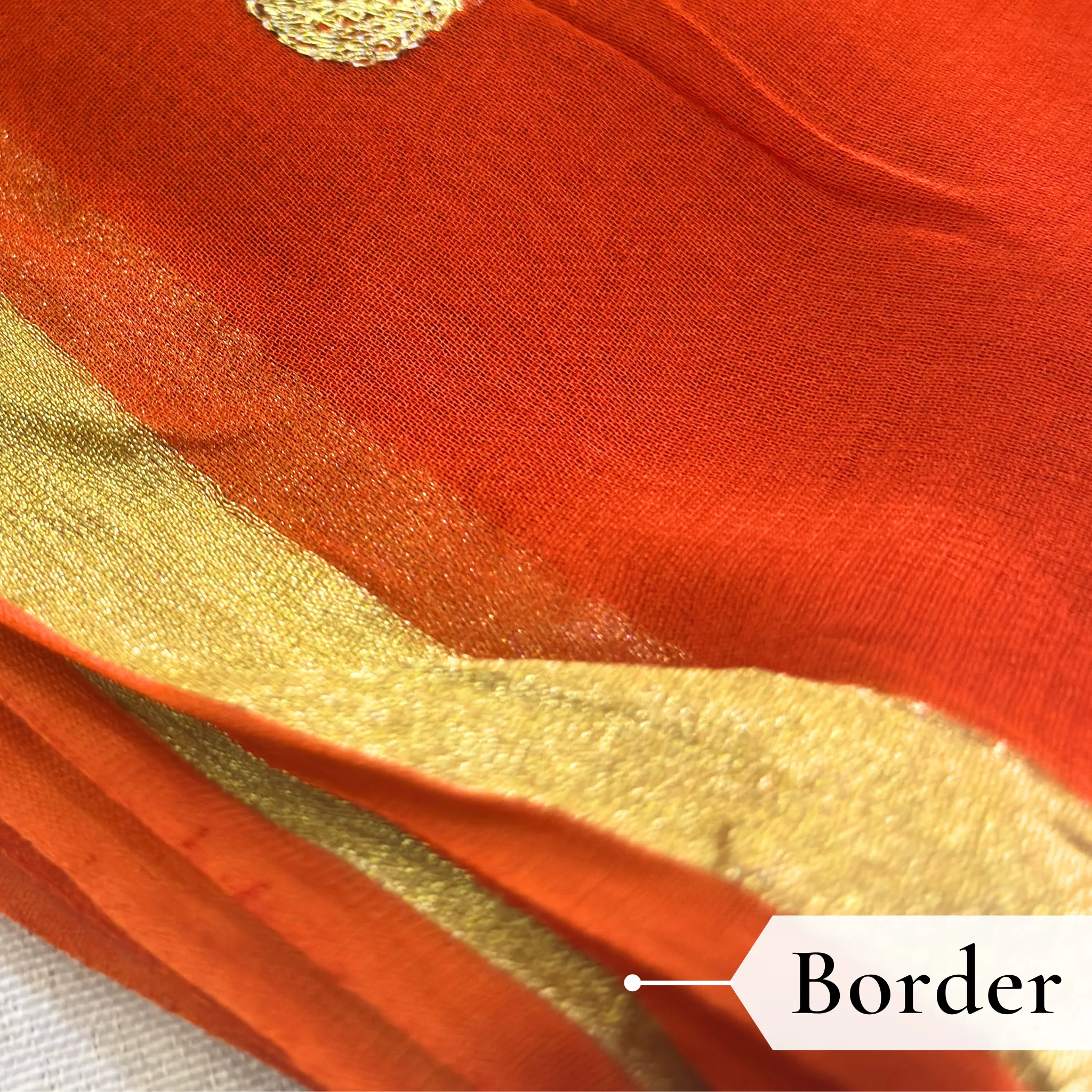 Viscose Georgette Hans Embroidered Saree — Rust Orange - Image 5