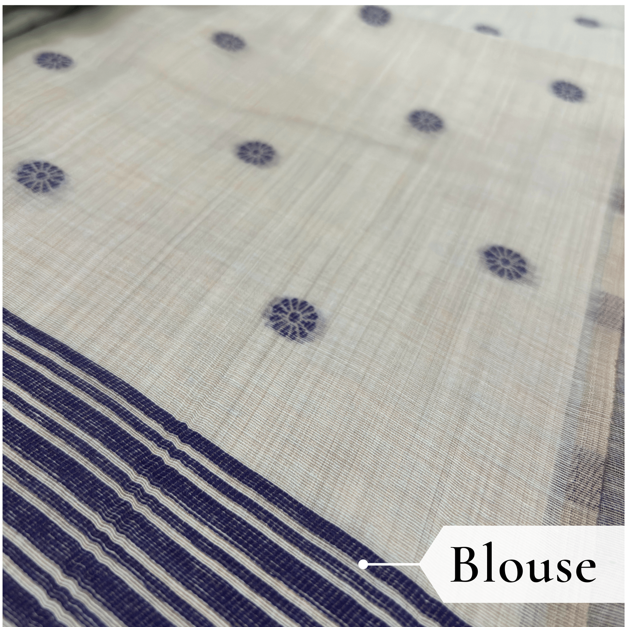 Cotton Jamdani Woven Saree — Ice Blue — Tyohar — pallu detail