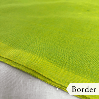 Khadi Harsingar Embroidered Saree — Lime Green - Image 4
