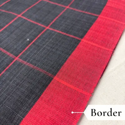 Khadi Check Handloom Saree — Black - Image 4