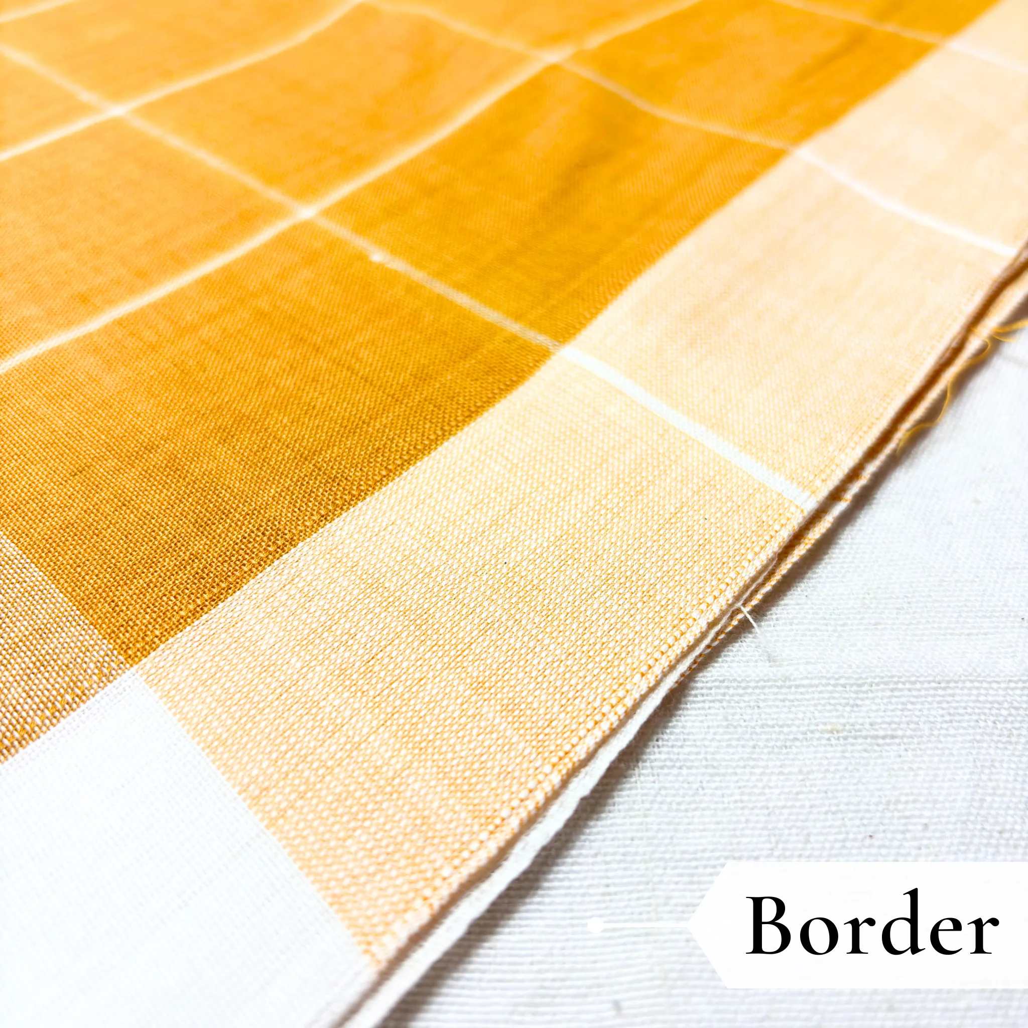 Khadi Monochrome Check Handloom Saree — Mustard - Image 4