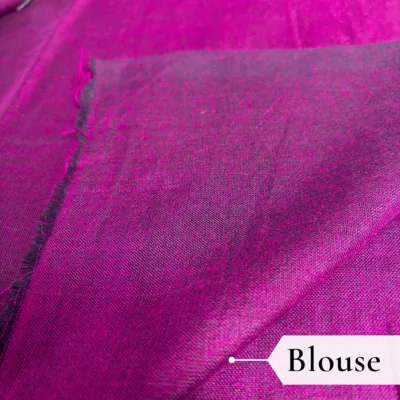 Khadi Harsingar Embroidered Saree — Wine - Image 4