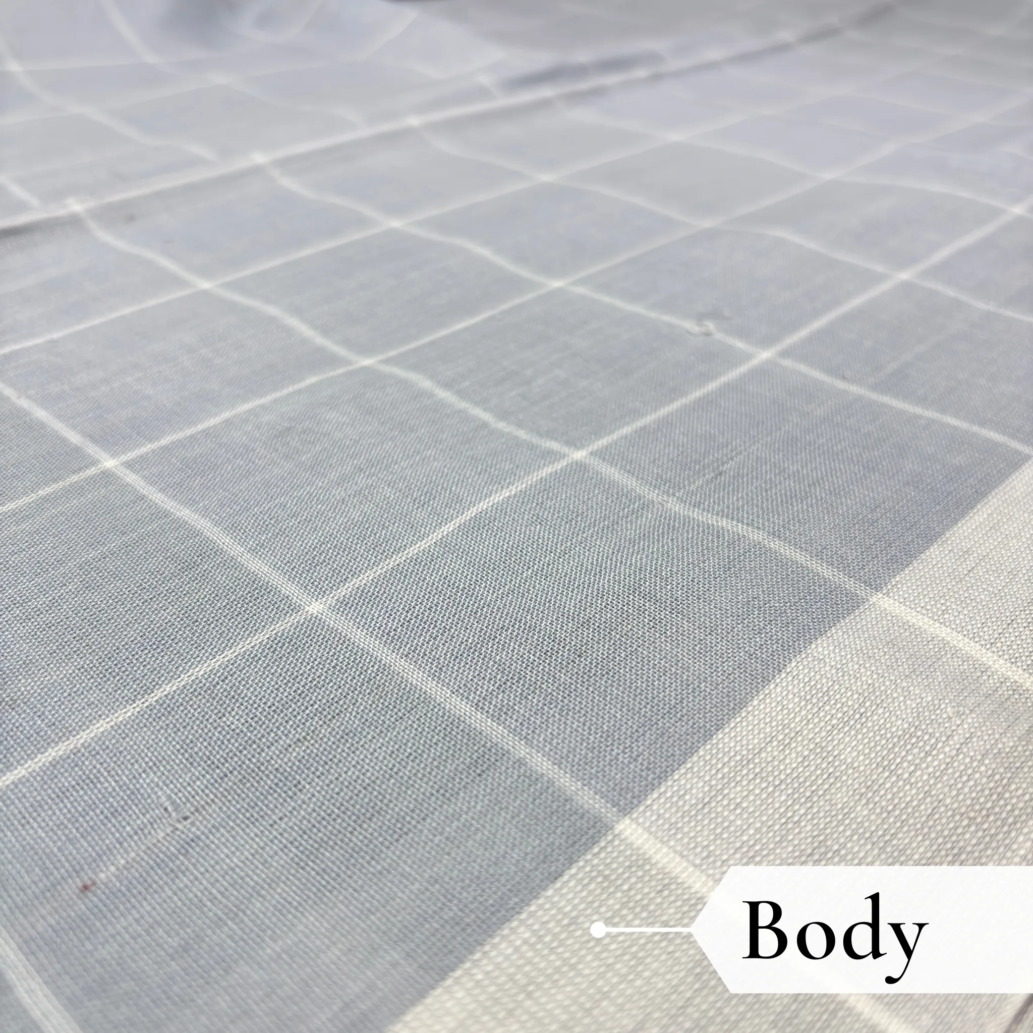 Khadi Monochrome Check Handloom Saree — Grey - Image 3