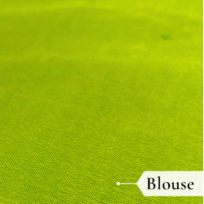 Khadi Harsingar Embroidered Saree — Lime Green - Image 5