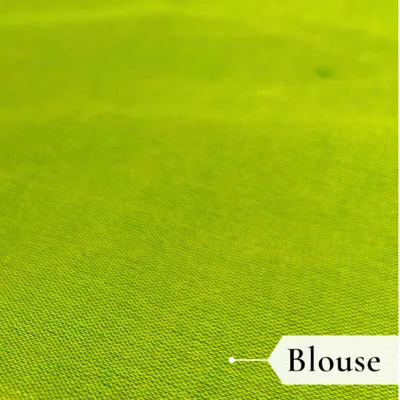 Khadi Harsingar Embroidered Saree — Lime Green - Image 5