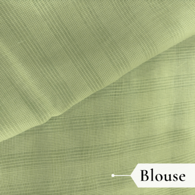 Kota Doria Rose Embroidered Saree — Mint Green - Image 6