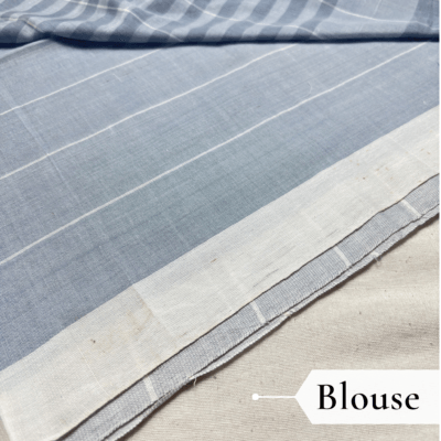 Khadi Monochrome Check Handloom Saree — Grey - Image 5
